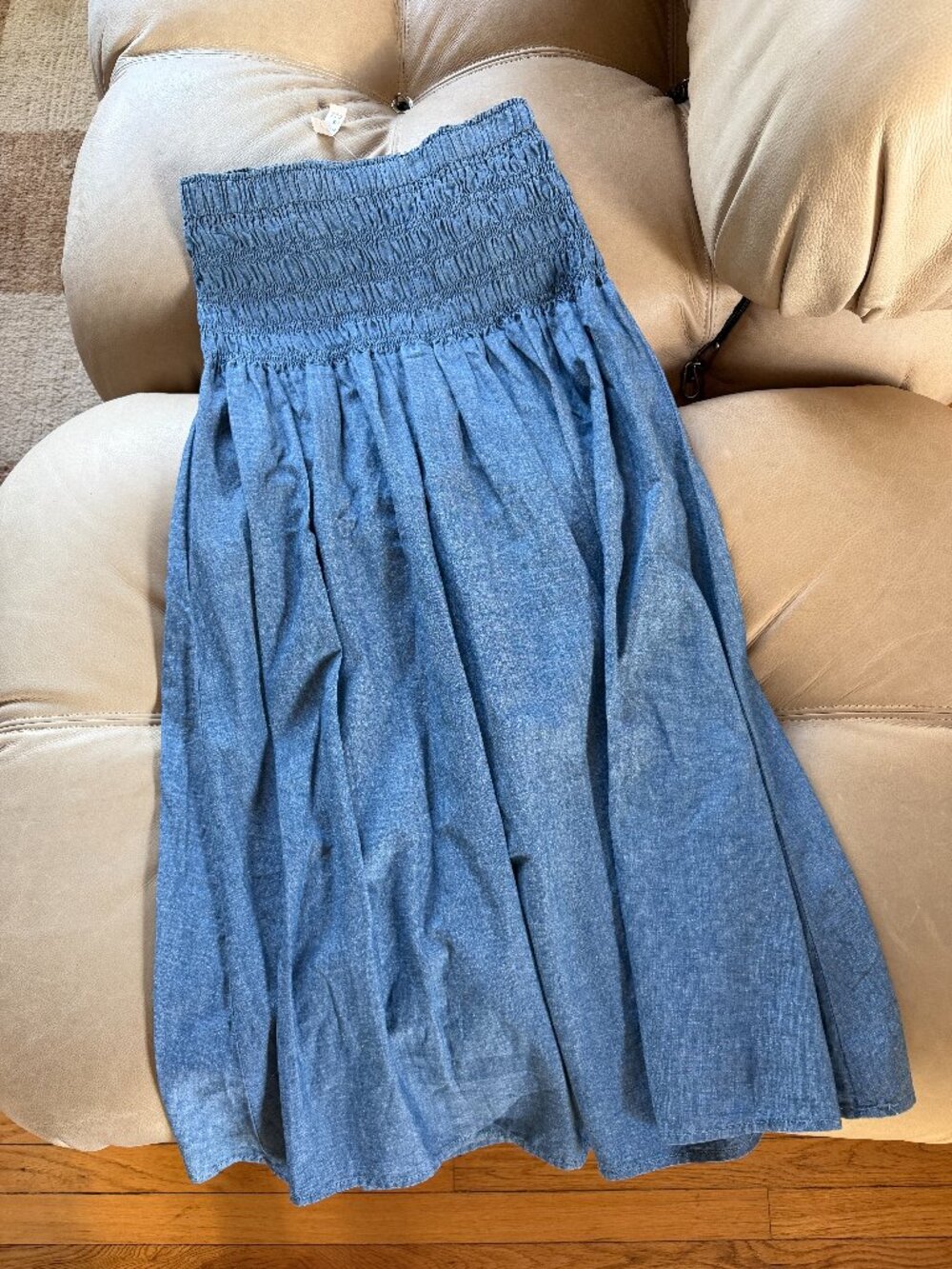 Madewell | Denim Pintuck Midi Skirt